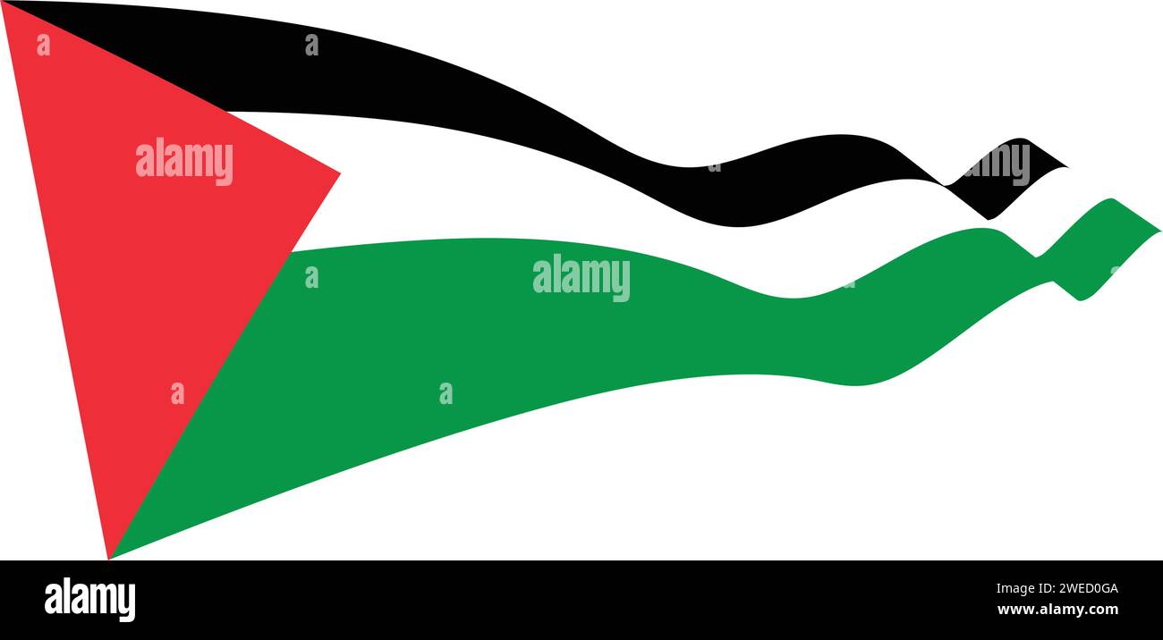 Modello di illustrazione del design dell'icona vettore bandiera Palestina Illustrazione Vettoriale