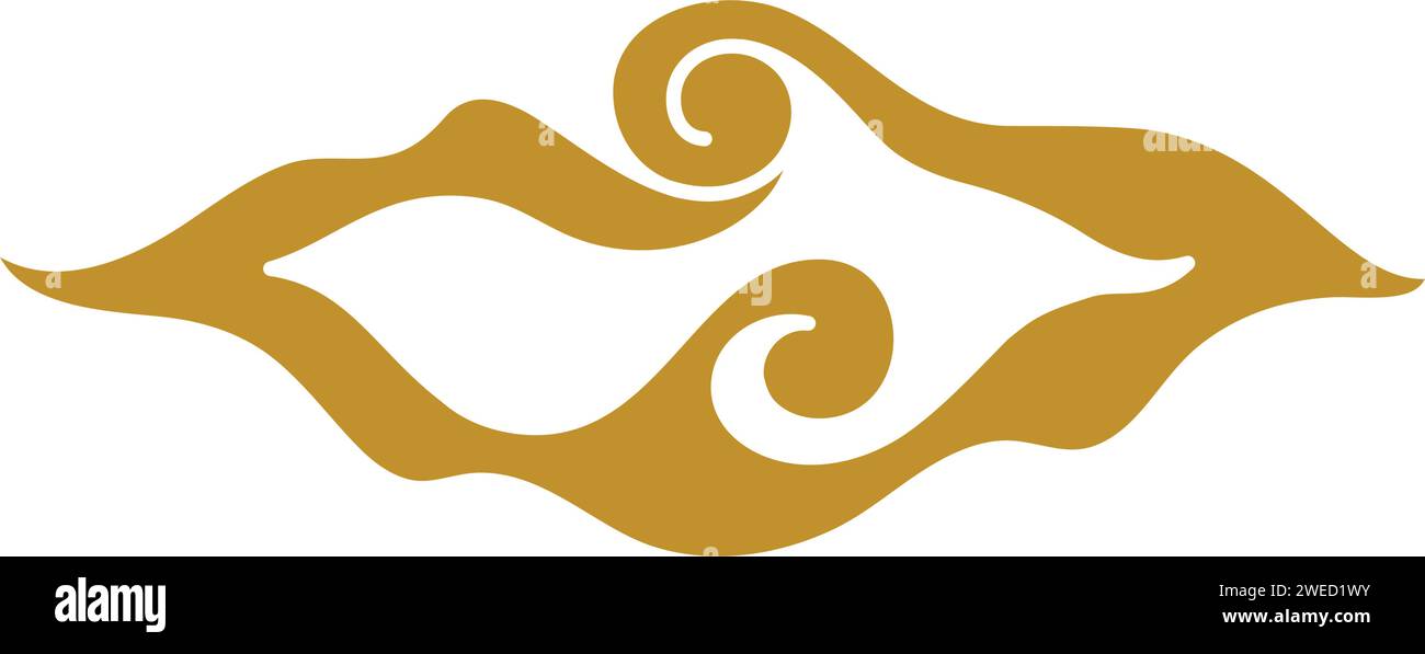 Disegno dell'icona vettoriale del modello cloud cinese Illustrazione Vettoriale