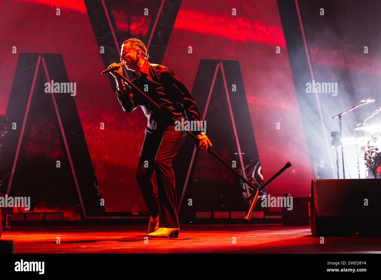 24 gennaio 2024: Dave Gahan della band elettronica britannica Depeche Mode esegue uno spettacolo tutto esaurito alla Utility Arena di Birmingham, 2024 (Credit Image: © Myles Wright/ZUMA Press Wire) SOLO PER USO EDITORIALE! Non per USO commerciale! Foto Stock