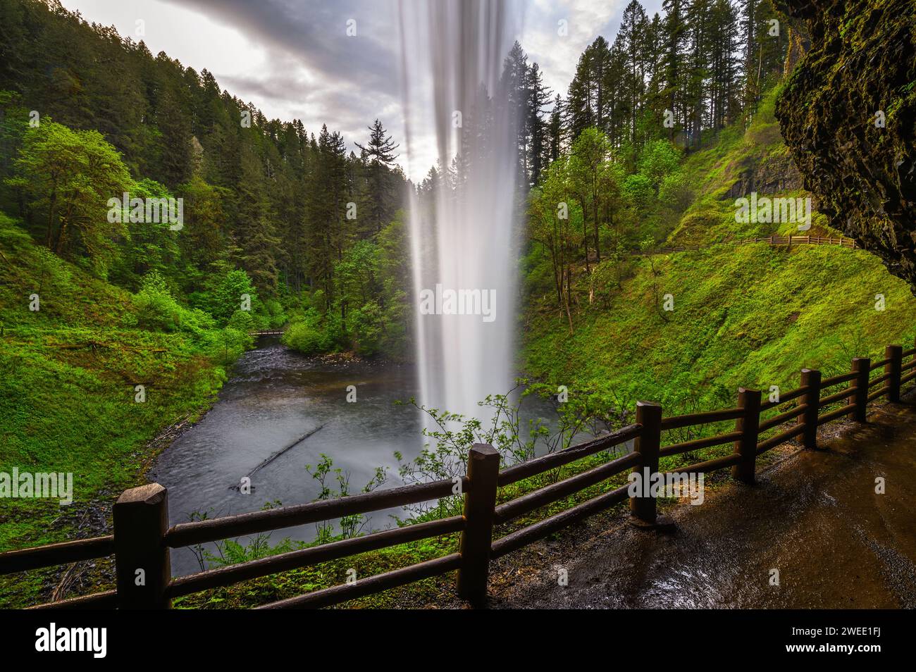 South Falls nel Silver Falls state Park, Oregon Foto Stock