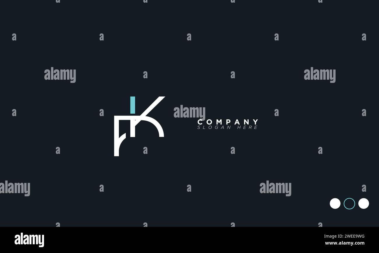 FK lettere alfabetiche iniziali logo monogramma Illustrazione Vettoriale