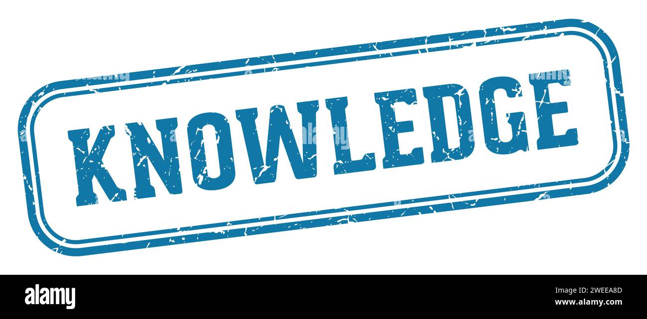 timbro informativo. timbro rettangolare knowledge isolato su sfondo bianco Illustrazione Vettoriale
