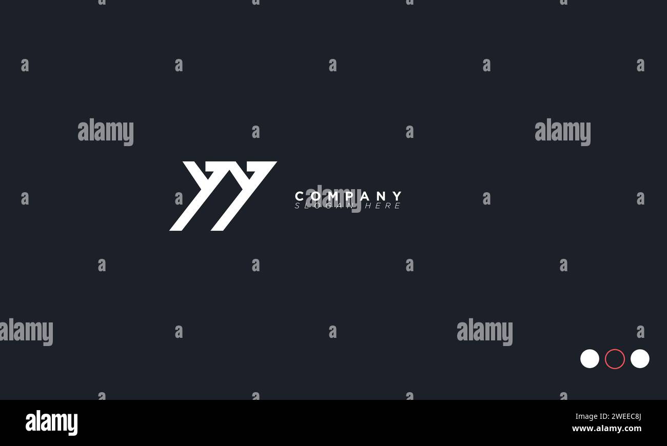 YY lettere alfabetiche iniziali logo monogramma Illustrazione Vettoriale