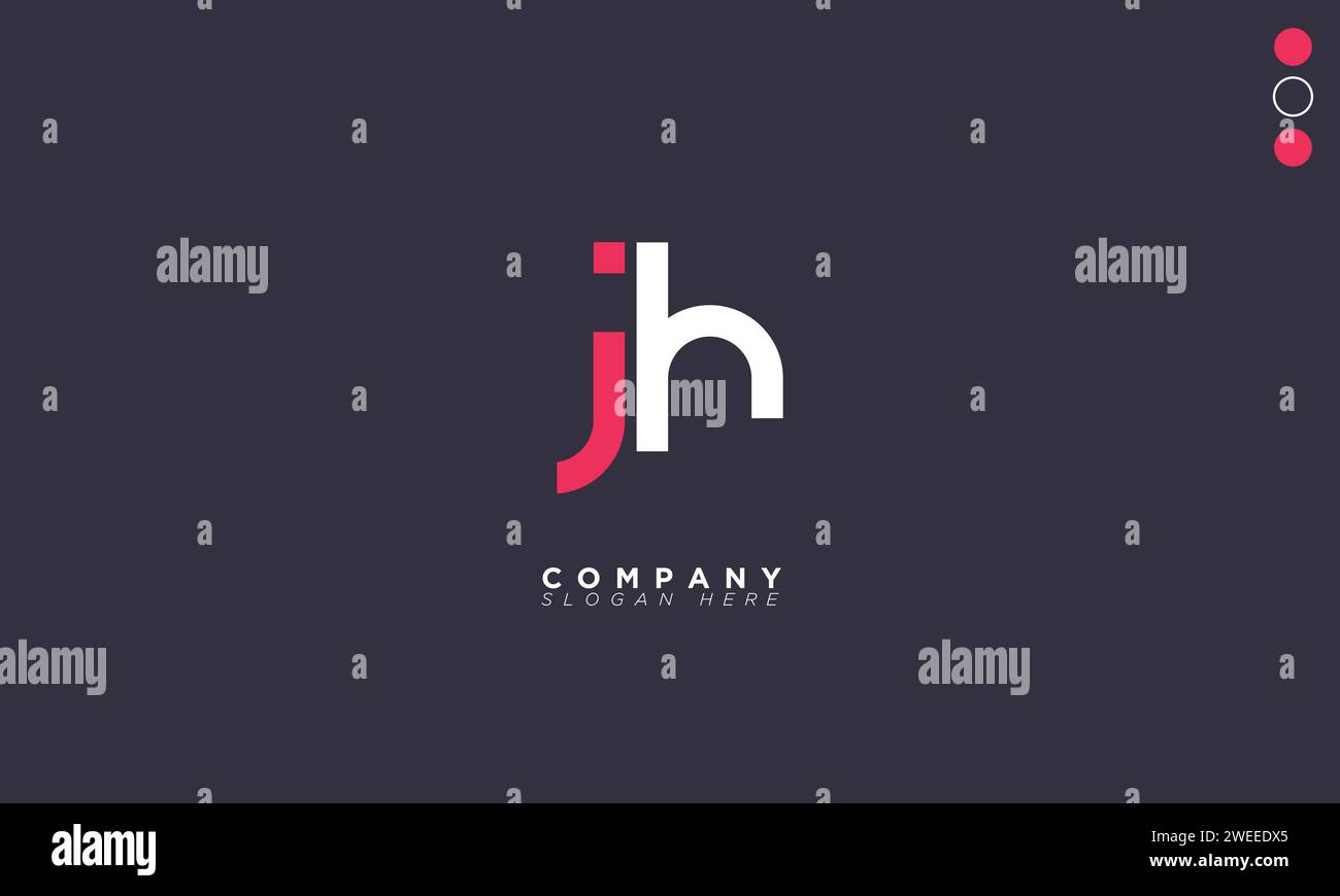 JH lettere alfabetiche iniziali logo monogramma Illustrazione Vettoriale