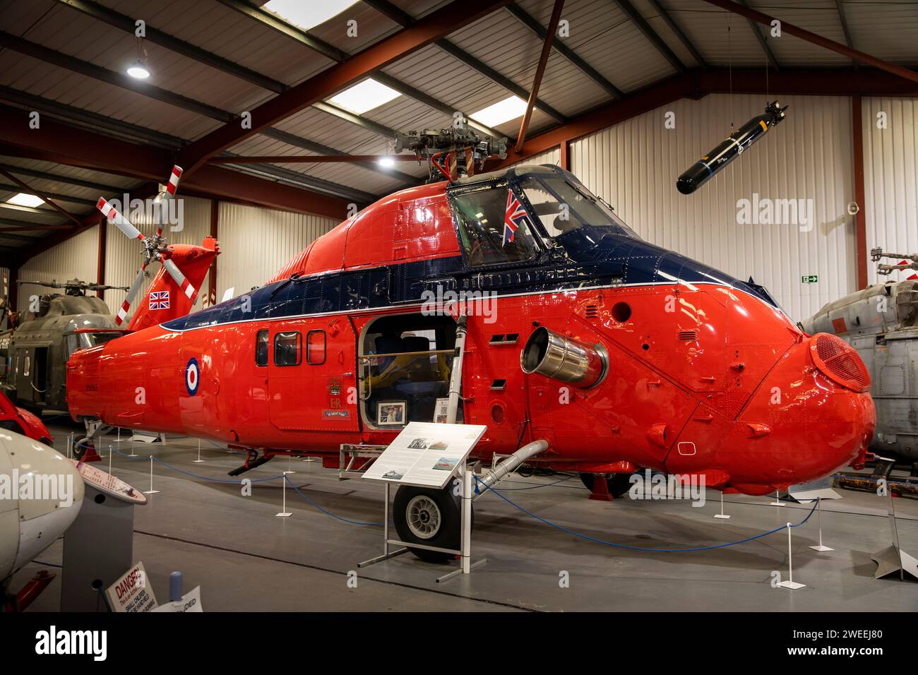 Regno Unito, Inghilterra, Somerset, Weston-super-Mare, Helicopter Museum, Westland Wessex elicottero della Queen's Flight Foto Stock