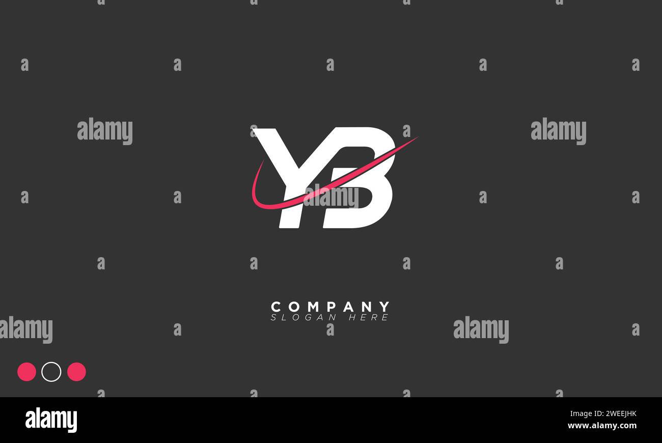 YB lettere alfabetiche iniziali logo monogramma Illustrazione Vettoriale