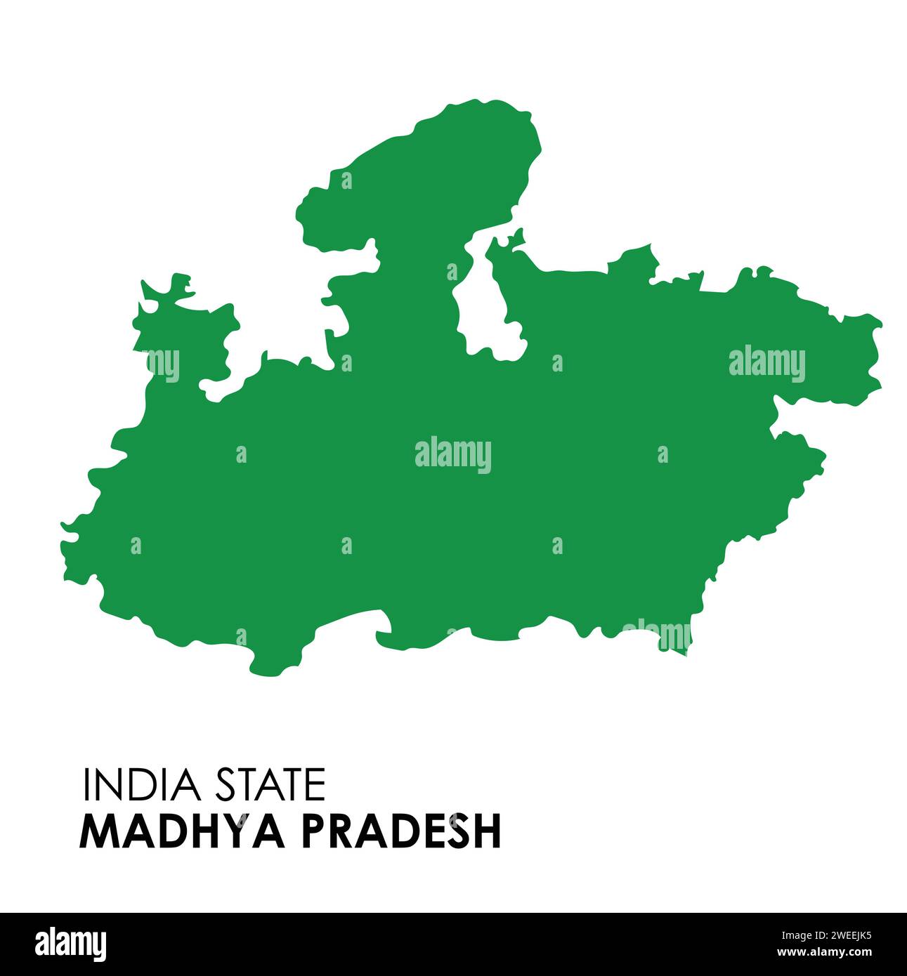 Madhya Pradesh mappa dello stato indiano. Illustrazione vettoriale mappa Madhya Pradesh. Sfondo bianco. Illustrazione Vettoriale