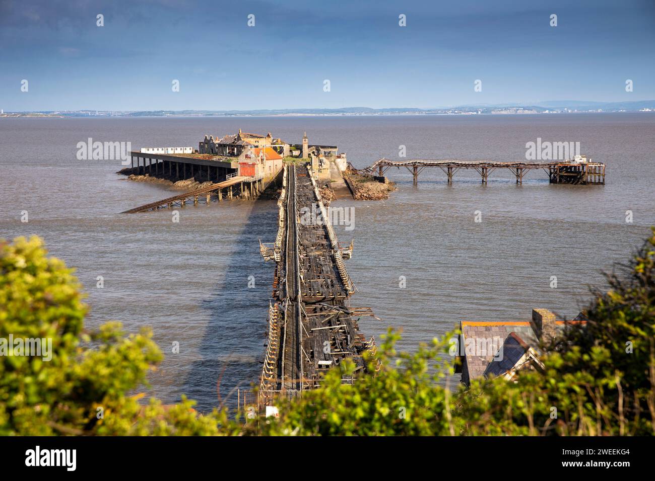Regno Unito, Inghilterra, Somerset, Weston-super-Mare, Birnbeck Pier, la prima città, ora abbandonata Foto Stock