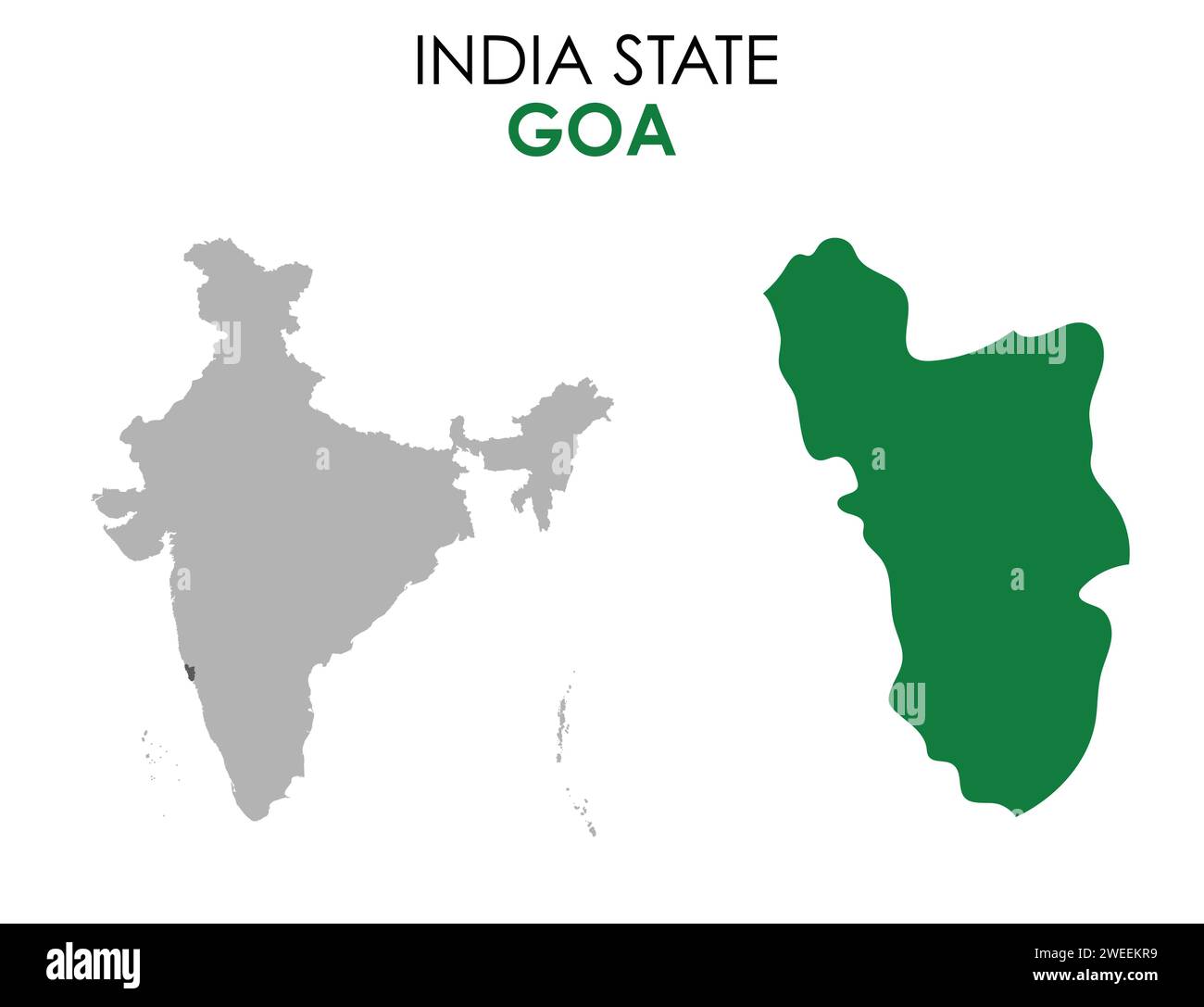 Mapa de goa en el mapa de la india Immagini senza sfondo e Foto Stock ...