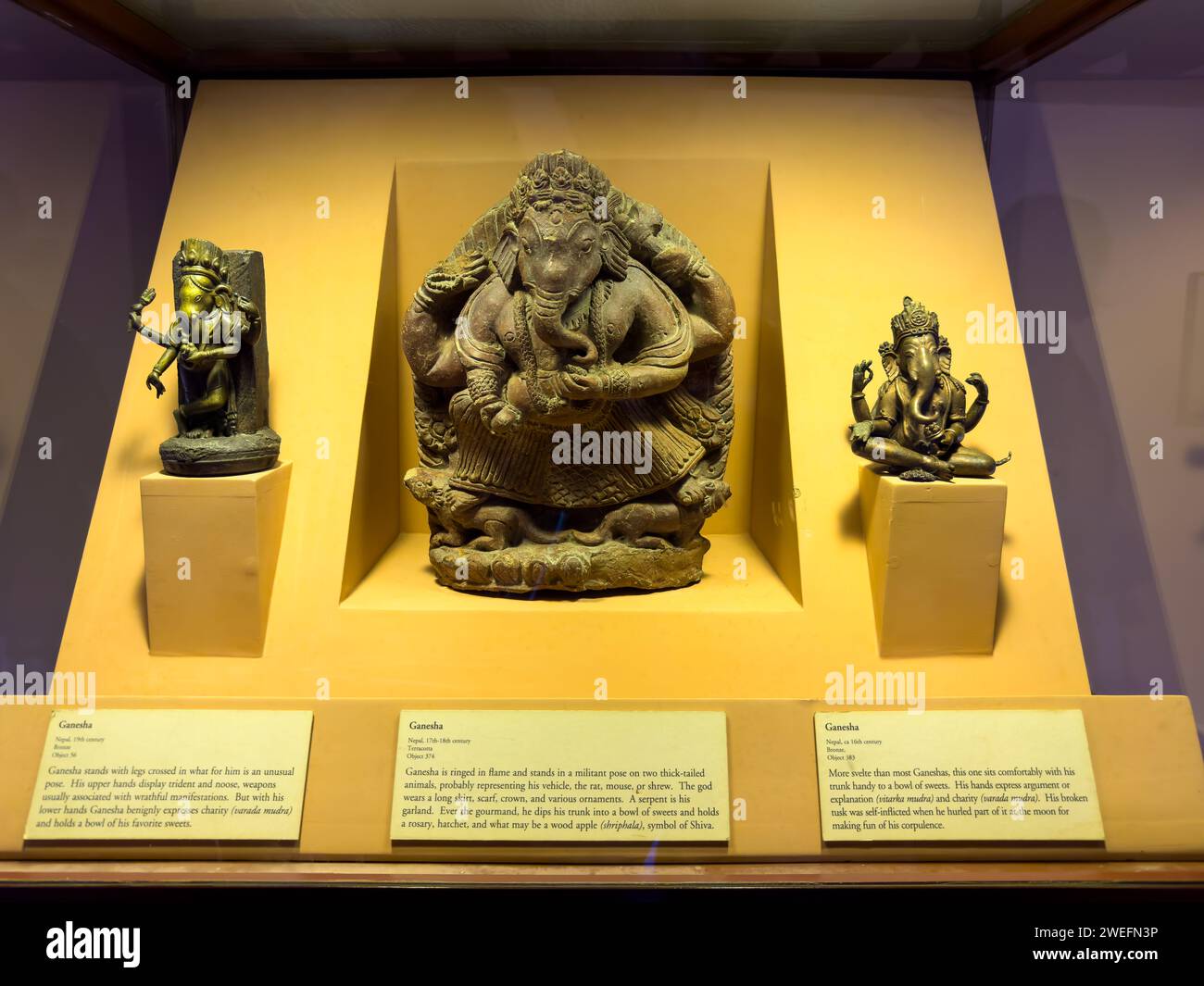 Statue di Ganesh, museo di Patan, Patan, Katmandu, Nepal Foto Stock