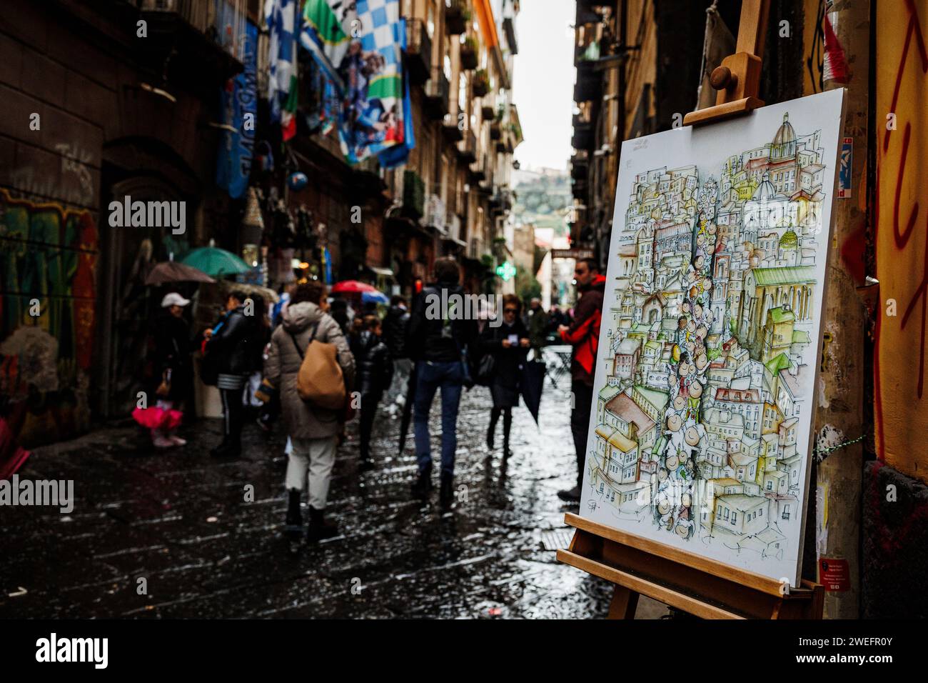 Viaggia nel paese europeo, Italia, città di Napoli, fotografia di strada. Foto Stock