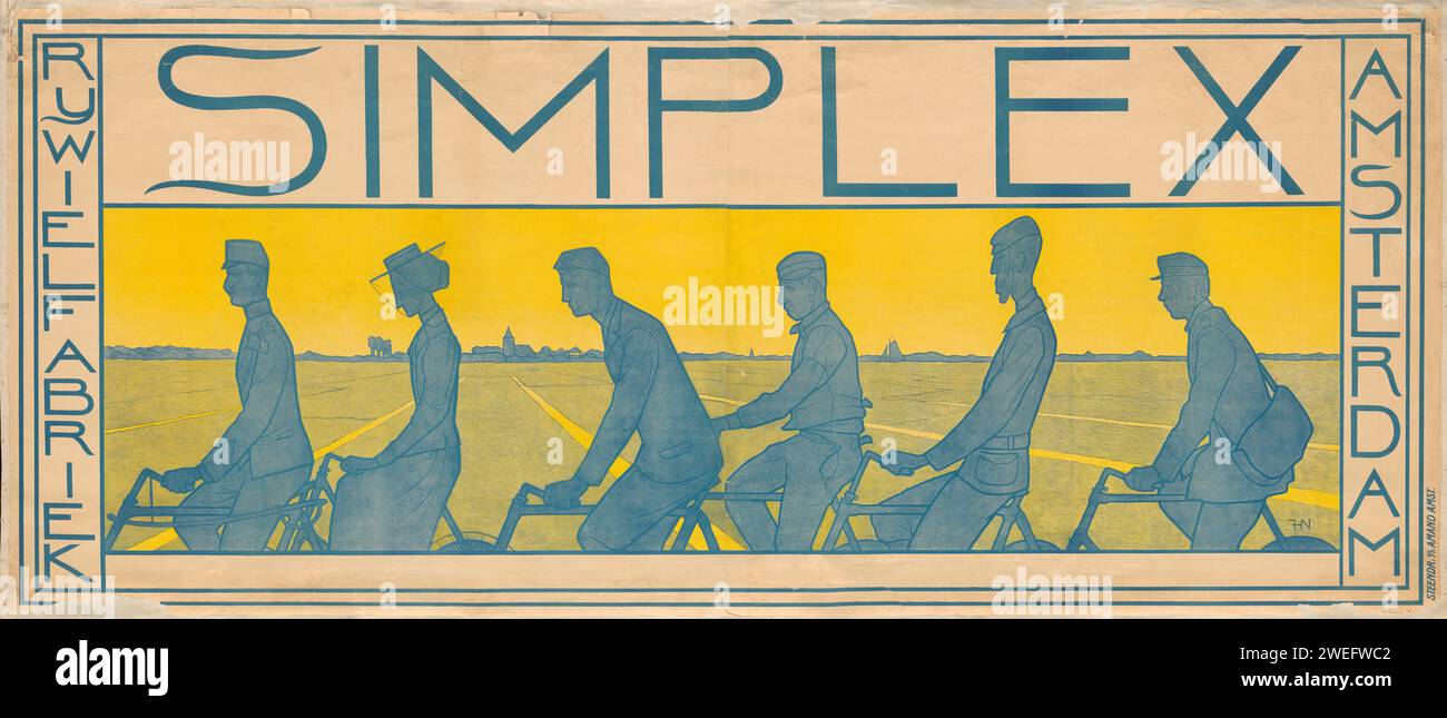 Poster Snel Sterk simplex, Ferdinand Hart Nibbrig, poster 1897 per biciclette simplex Foto Stock