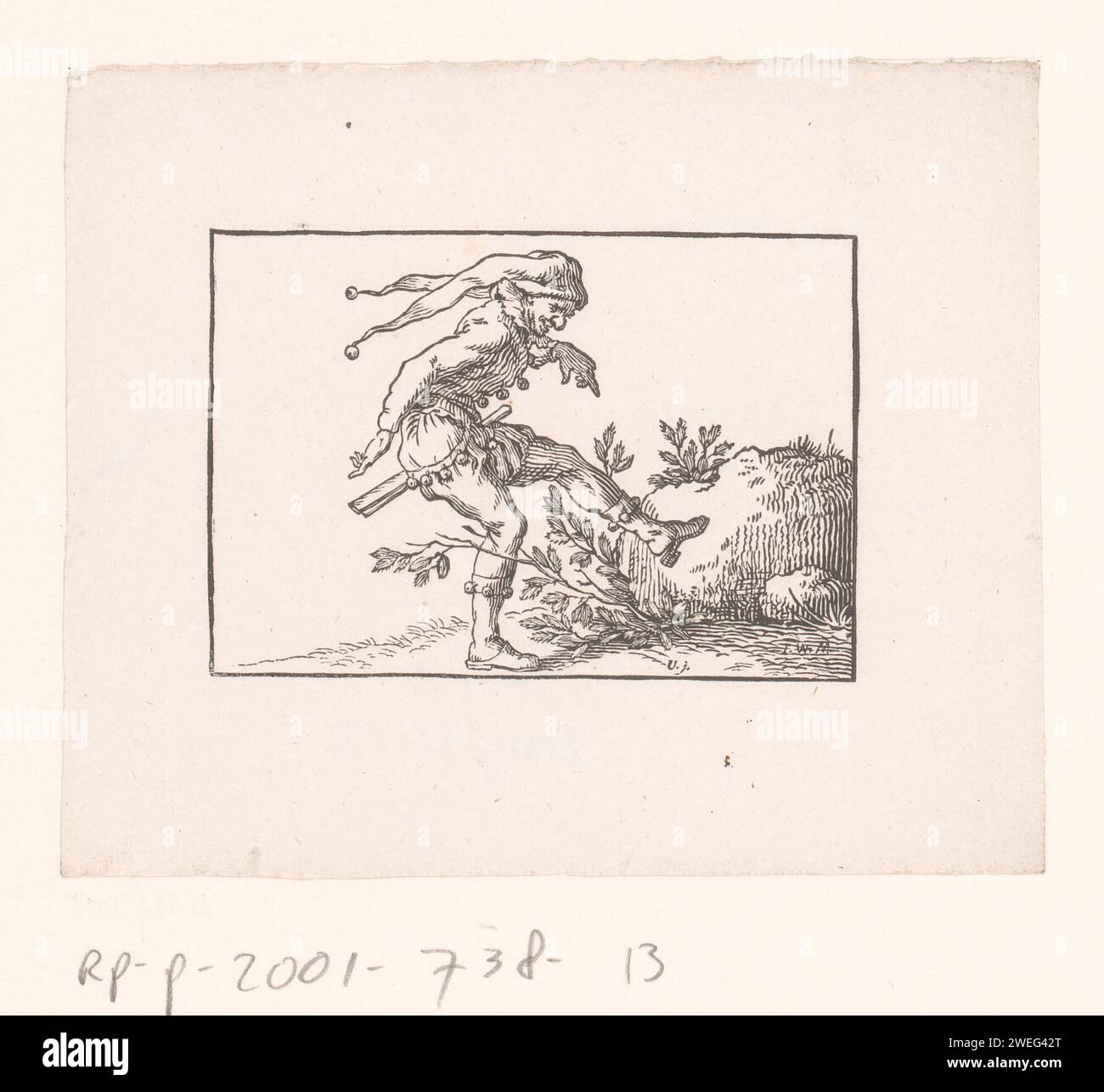 Dansend Nar, Johann Friedrich Gottlieb Unger, 1763 - 1804 tipi umani di carta stampata Foto Stock