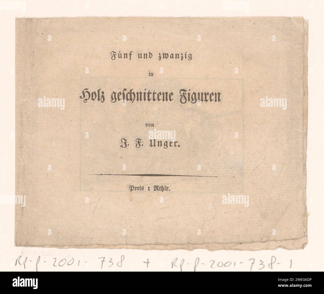 Omslag, Johann Friedrich Gottlieb Unger, 1763 - 1804 tipi umani di carta stampata. animali Foto Stock