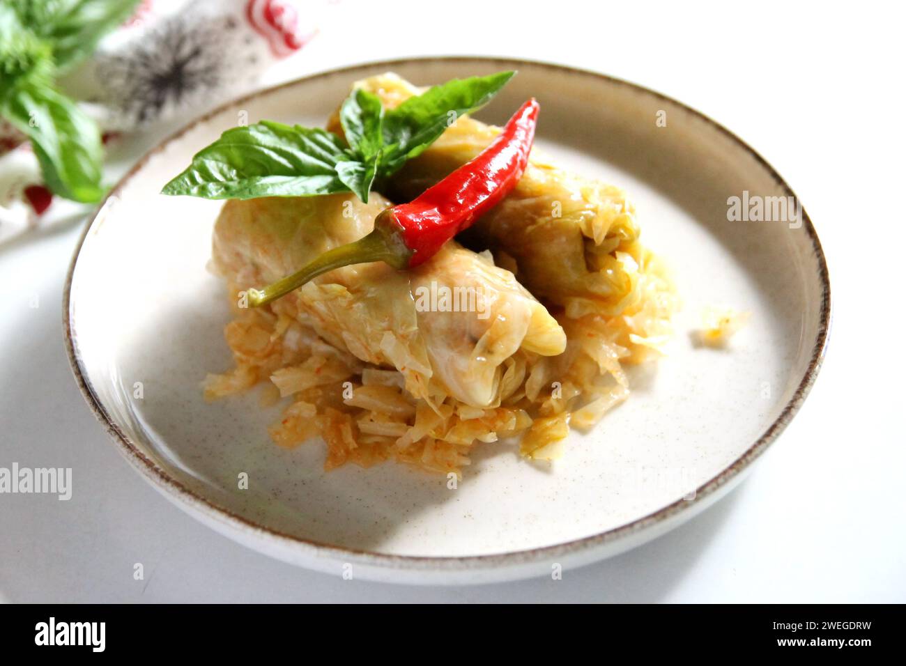 Involtini di cavolo sottaceto con carne Foto Stock