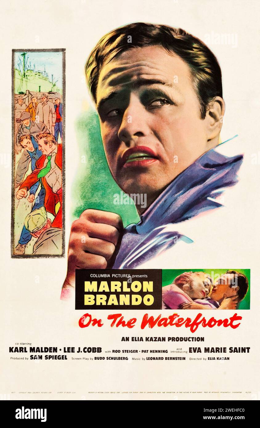 Film d'epoca poster feat. Marlon Brando - sul lungomare (1954) Foto Stock