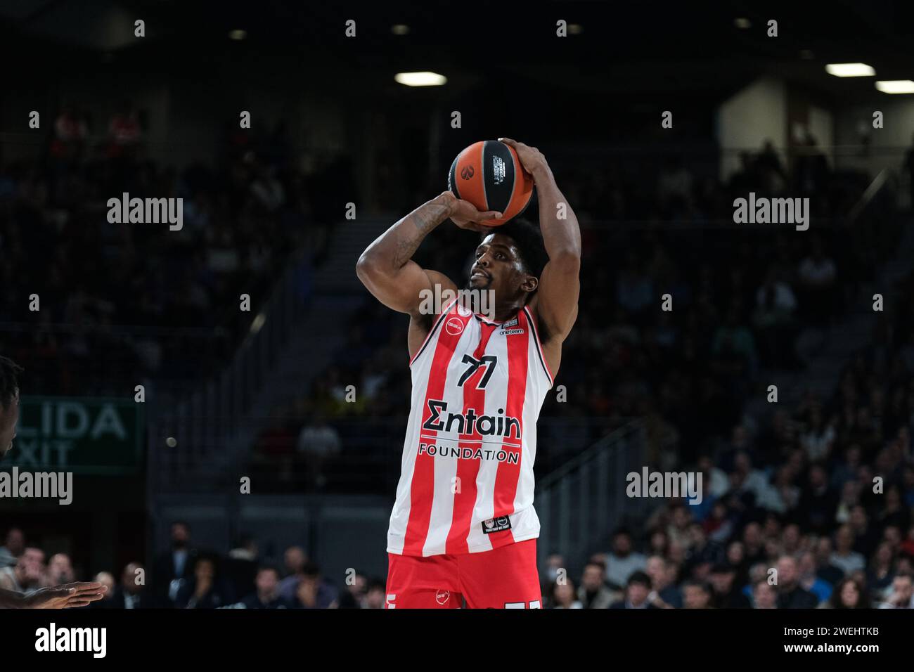 Mckissic Shaquielle dell'Olympiacos Pireo durante la partita Turkish Airlines EuroLeague tra Real Madrid e Olympiacos Pireo a WiZink on Janu Foto Stock