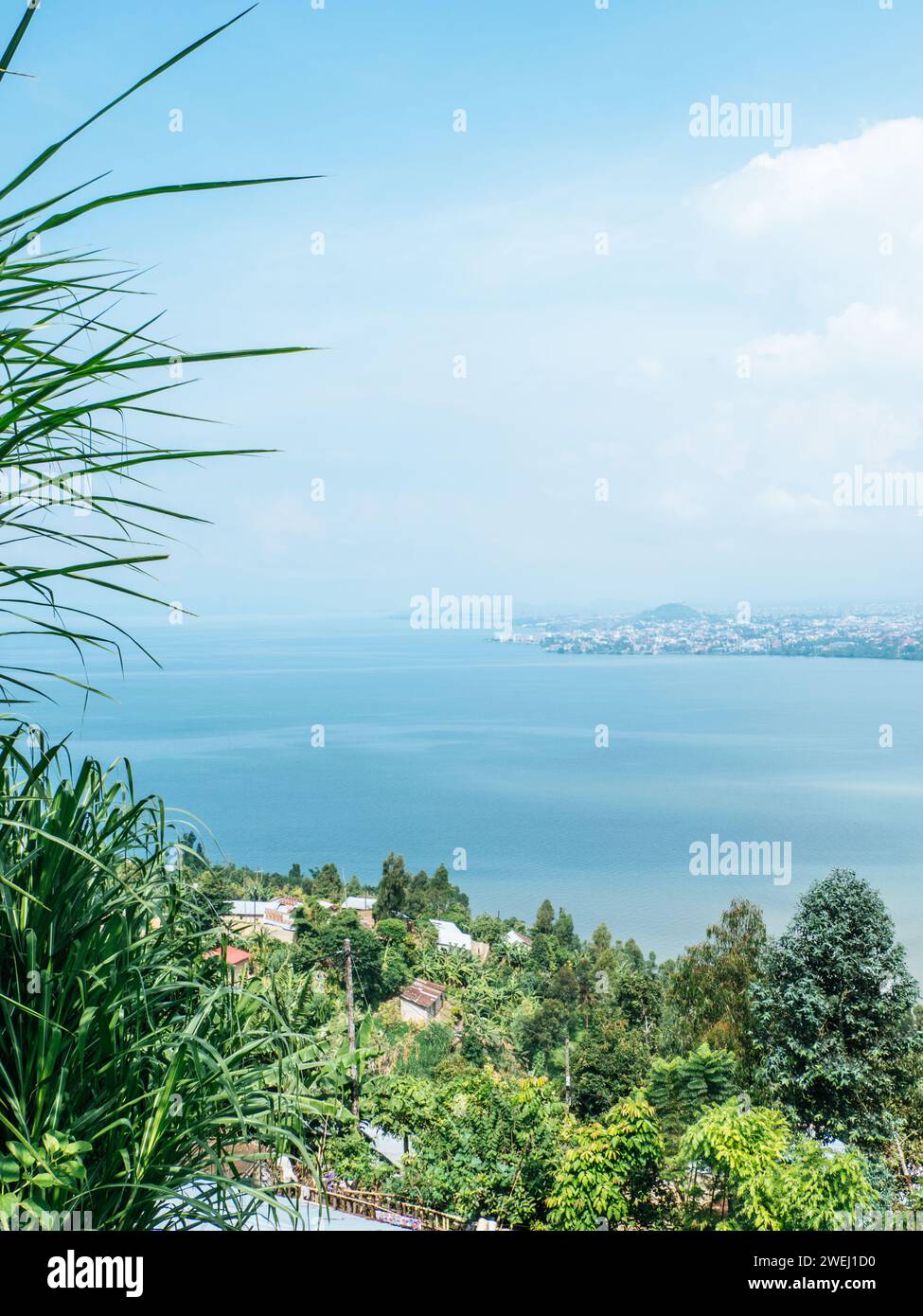 Gisenyi, una città sulla riva nord del lago Kivu, nel distretto di Rubavu del Ruanda nordoccidentale. Foto Stock