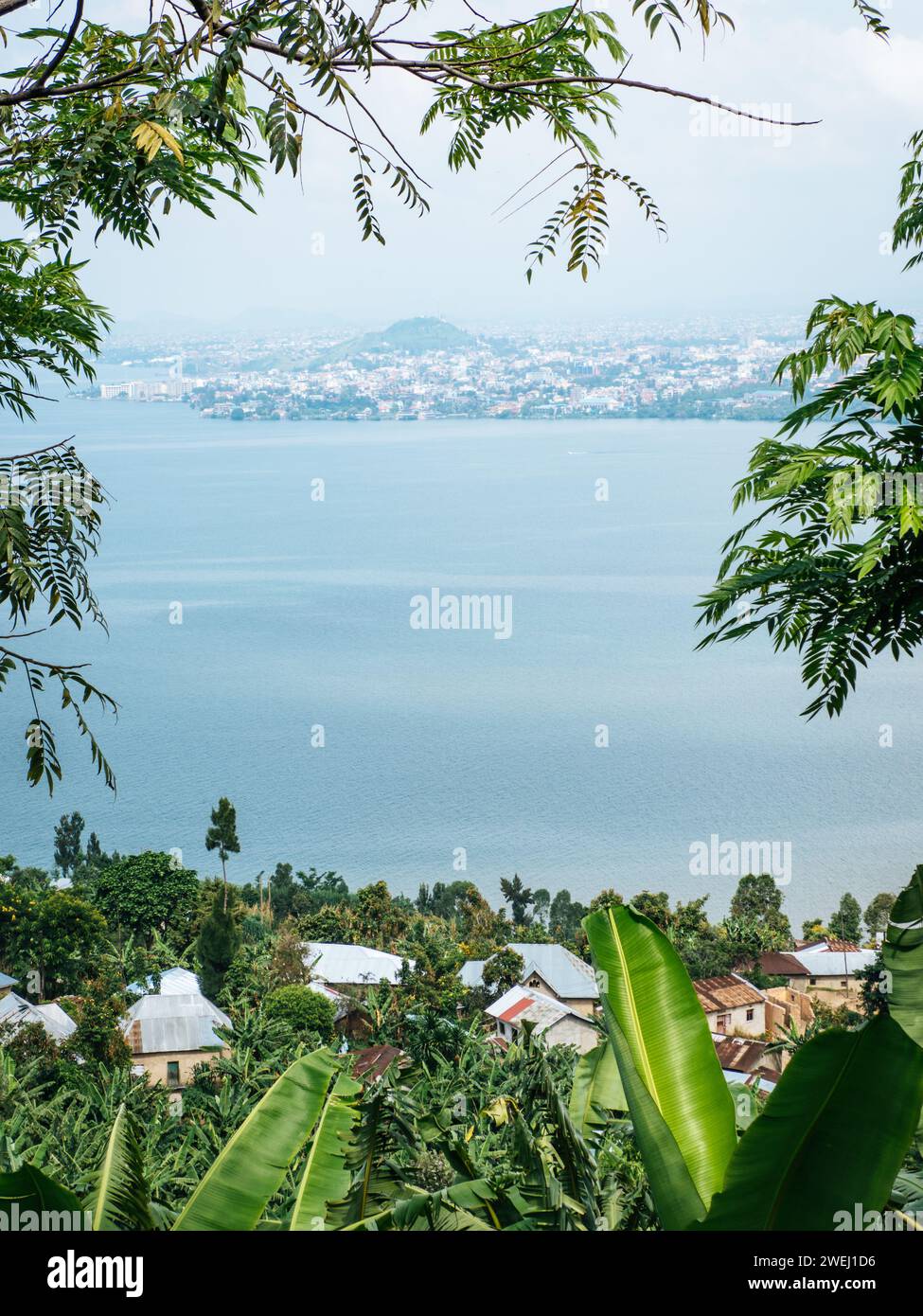 Gisenyi, una città sulla riva nord del lago Kivu in Ruanda, Africa orientale Foto Stock