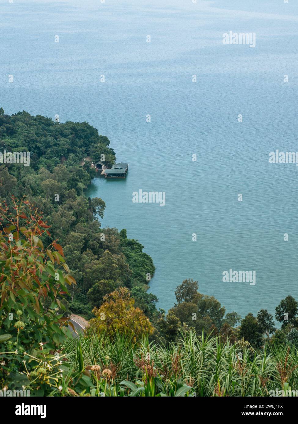 Gisenyi, una città sulla riva nord del lago Kivu in Ruanda, Africa orientale Foto Stock