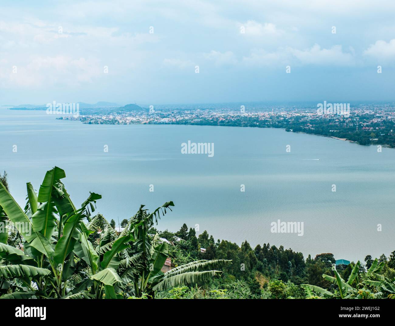 Gisenyi, una città sulla riva nord del lago Kivu in Ruanda, Africa orientale Foto Stock