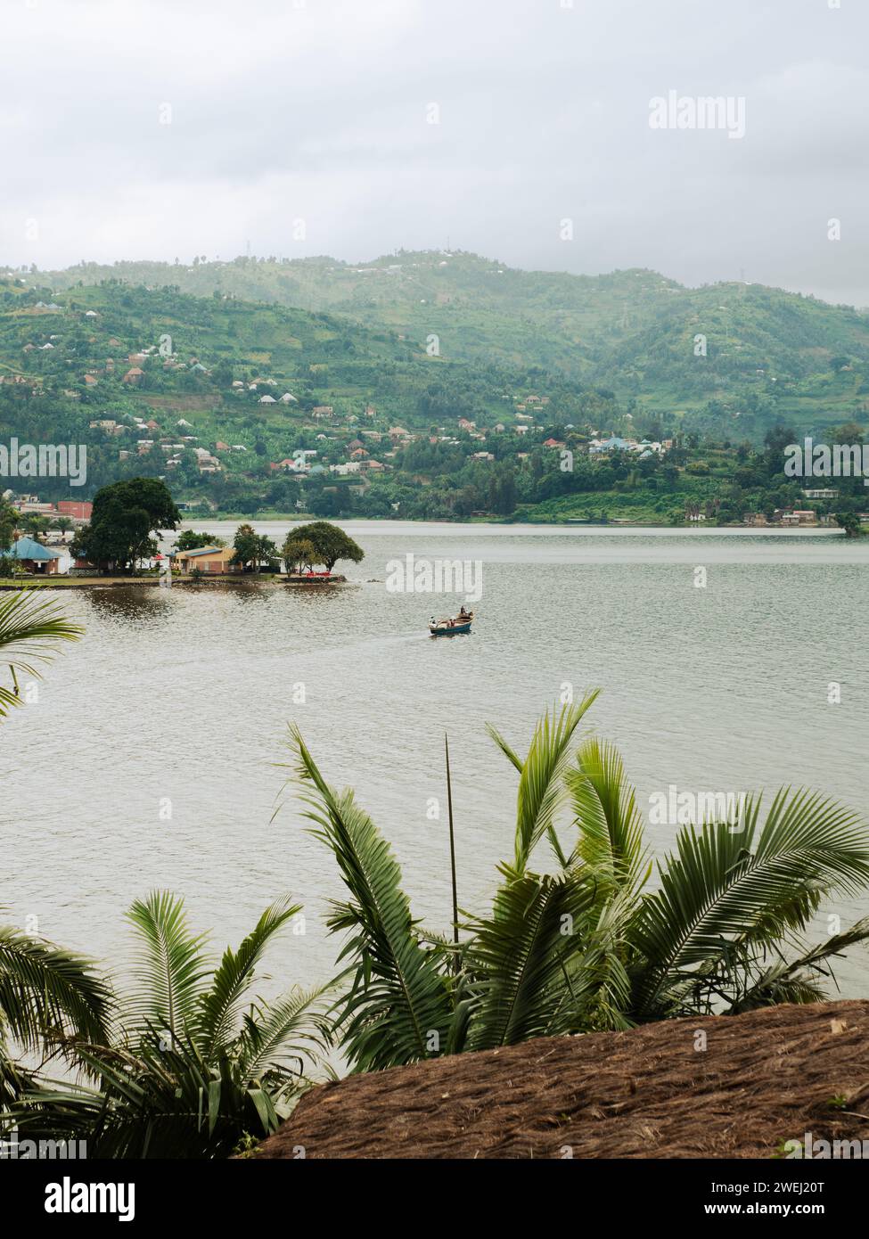 Gisenyi, una città sulla riva nord del lago Kivu in Ruanda, Africa orientale Foto Stock