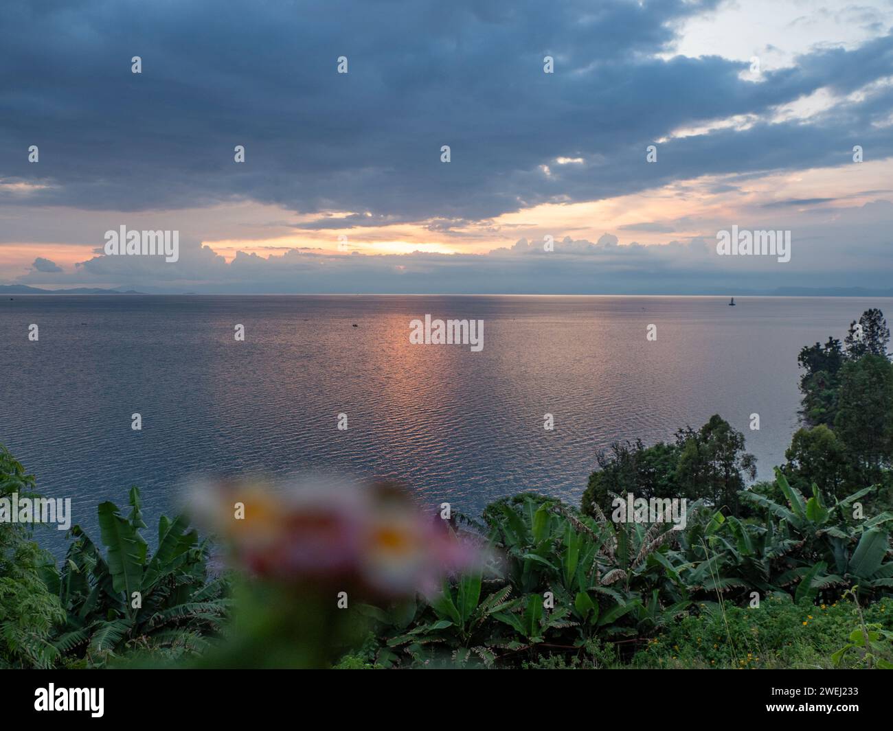 Gisenyi, una città sulla riva nord del lago Kivu in Ruanda, Africa orientale Foto Stock