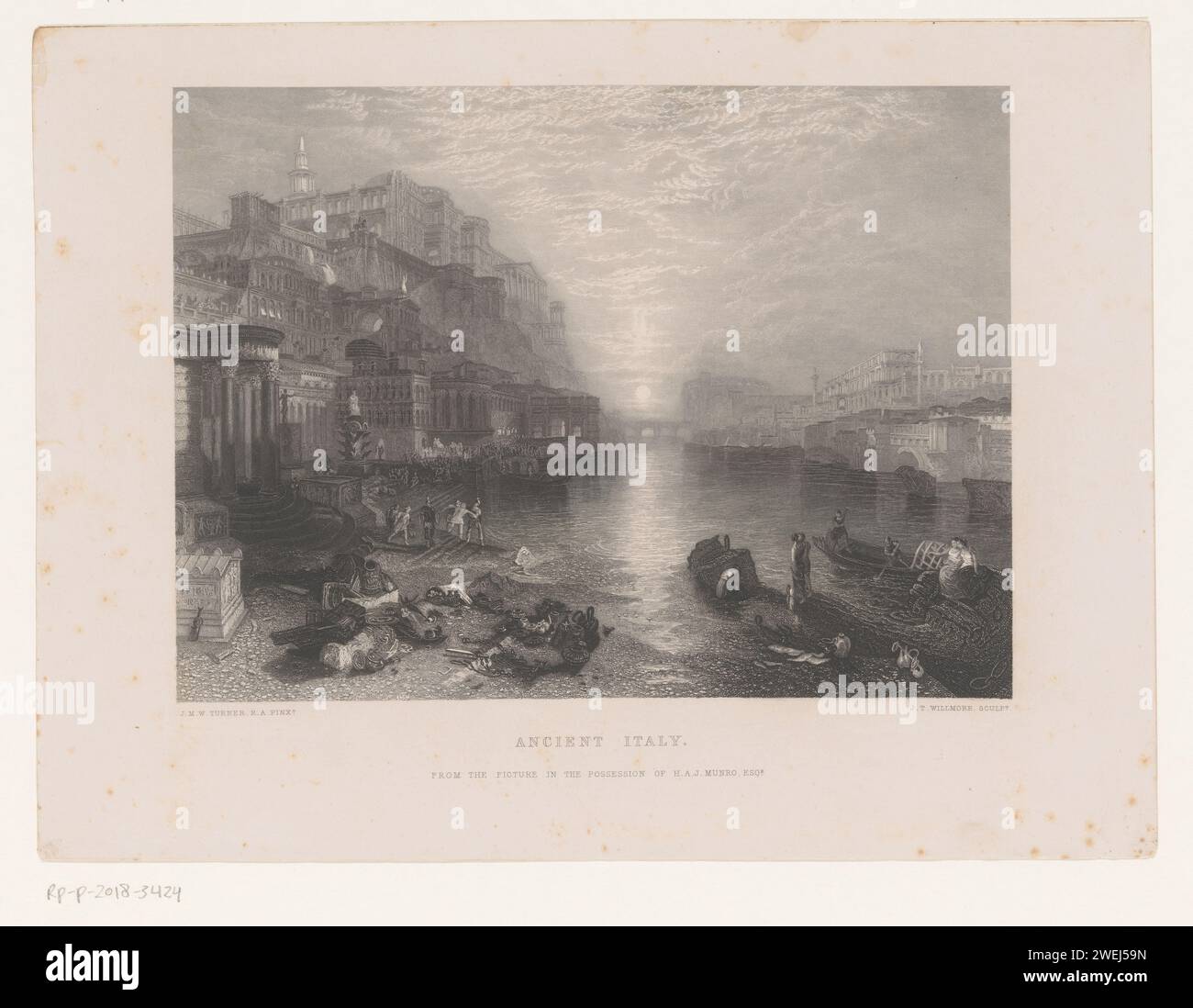 Presentazione dell'Italia nell'antichità, James Tibbits Willmore, dopo Joseph Mallord William Turner, 1859 - 1861 stampa carta acciaio incisione antichità classica (epoca storica) Foto Stock