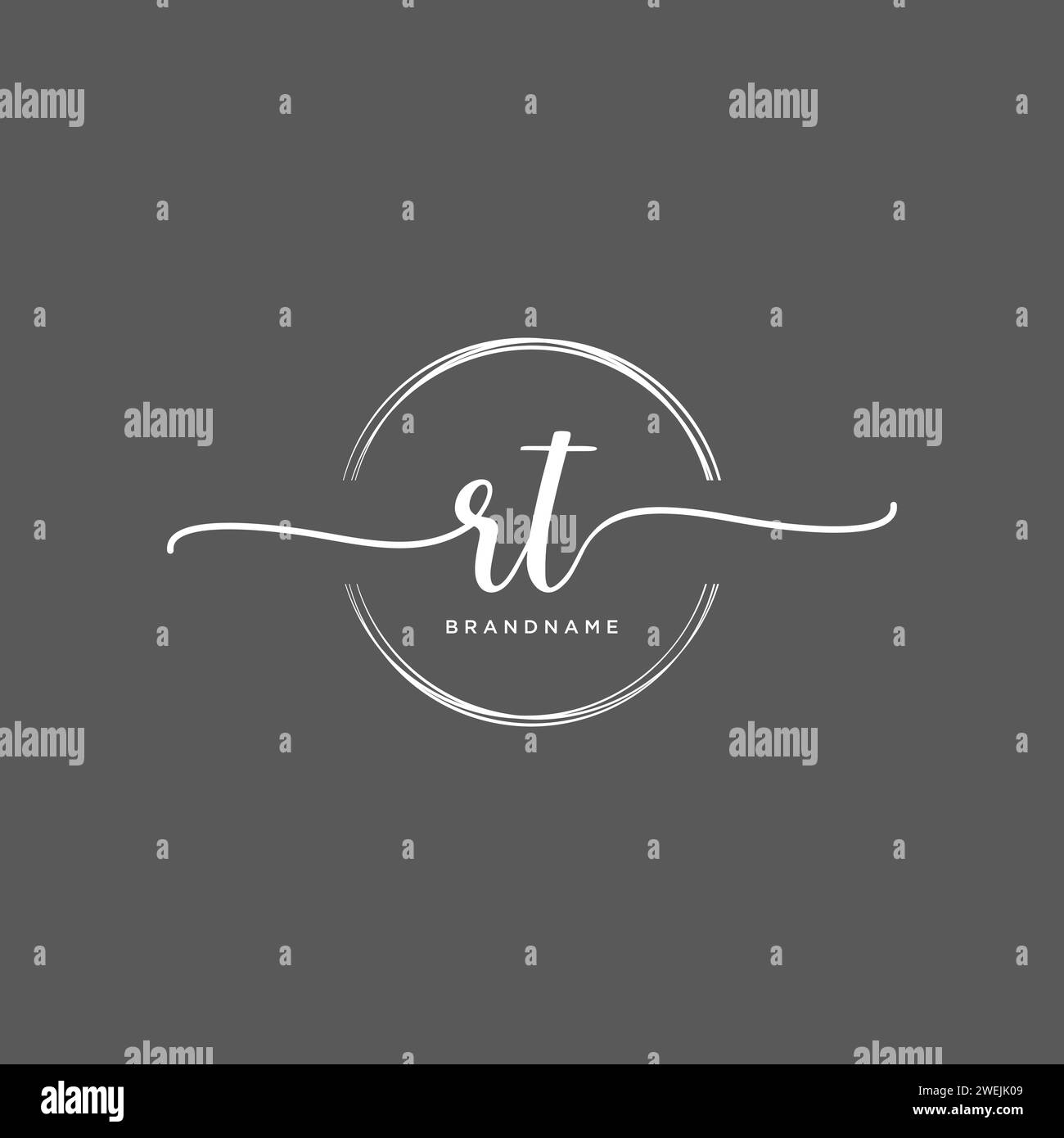 Logo RT iniziale con cerchio Illustrazione Vettoriale