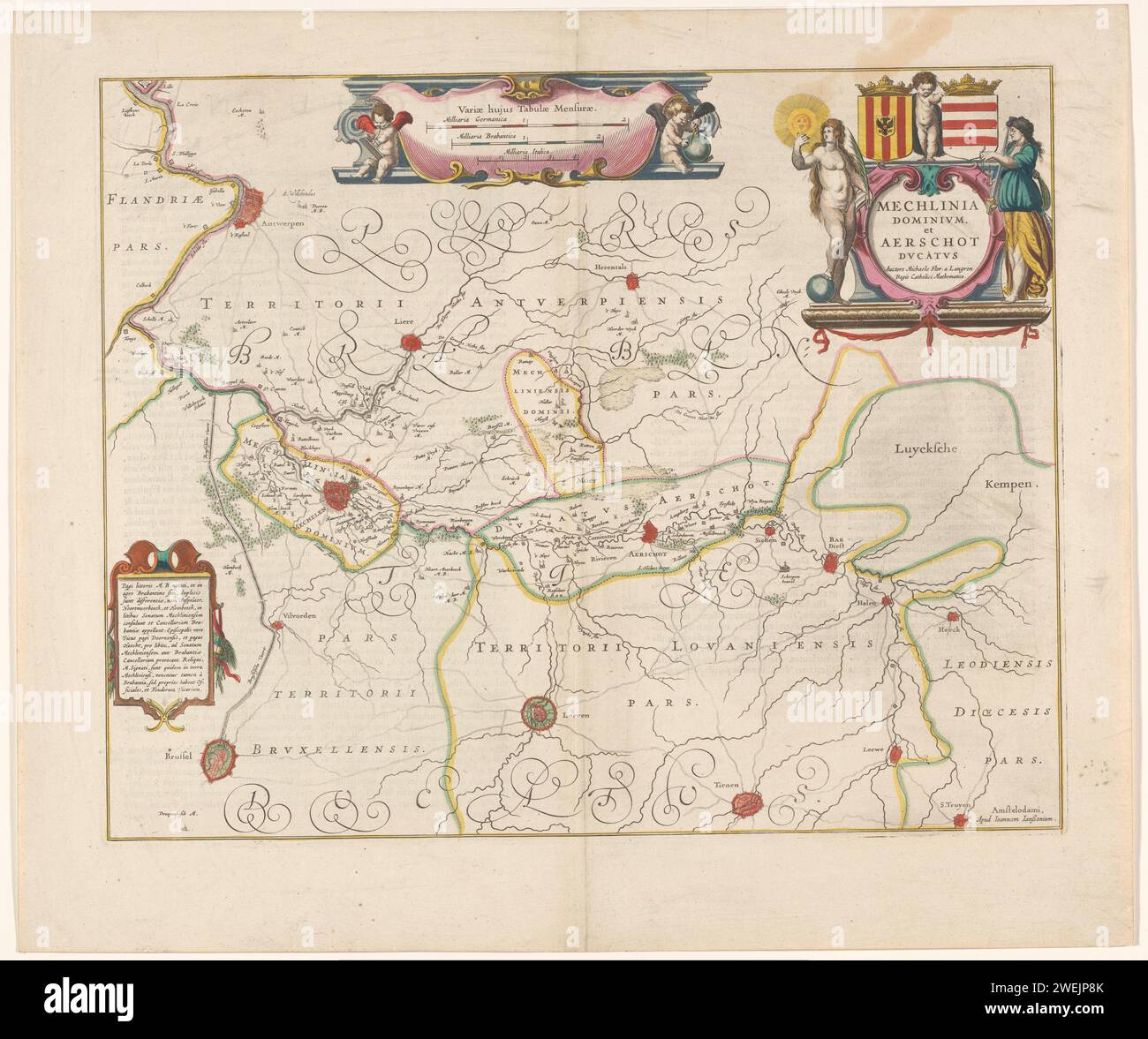 Fiandre Mappa Mappa di una parte delle Fiandre, Anonimo, 1666 - 1675 Stampa Mappa di ...
