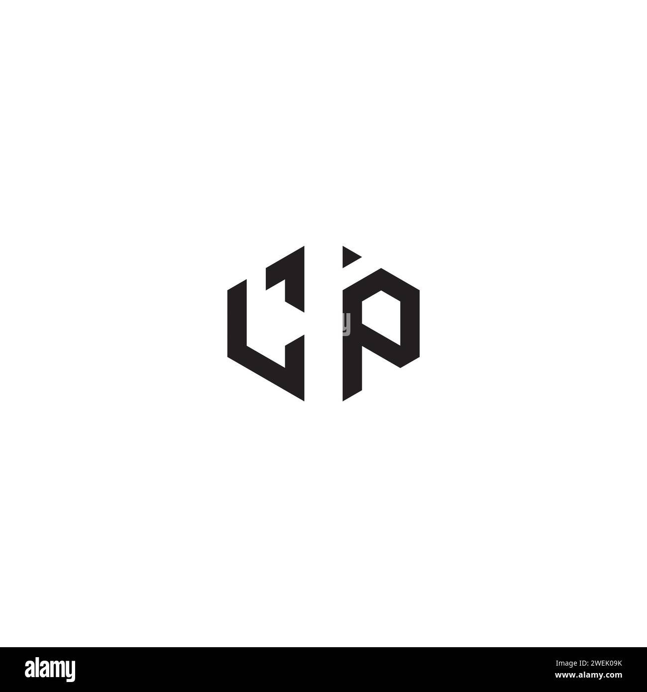 Concetto astratto LP con design professionale di alta qualità che consente di stampare bene su qualsiasi supporto di stampa Illustrazione Vettoriale