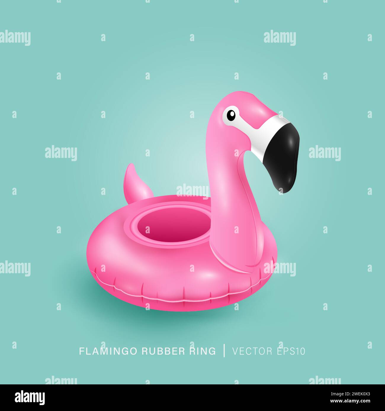 Anello da nuoto Pink flamingo con design vettoriale Illustrazione Vettoriale
