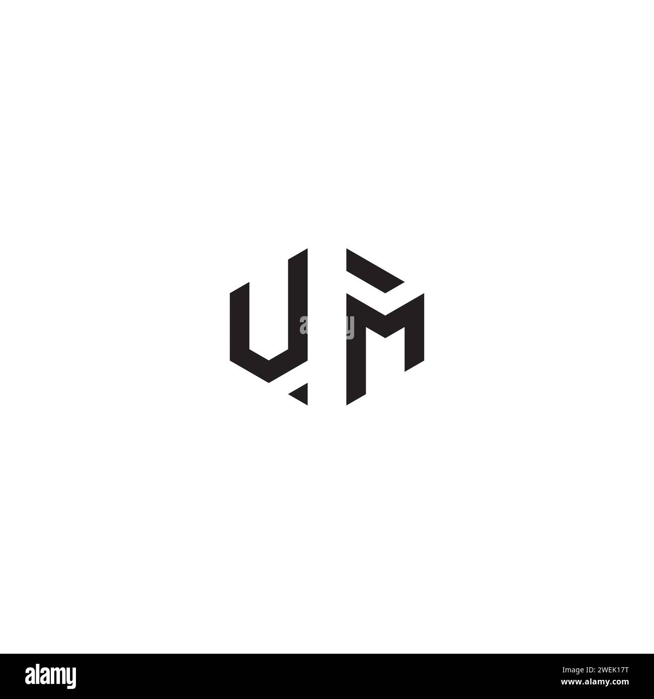 Concetto astratto UM in un design professionale di alta qualità che consente di stampare bene su qualsiasi supporto di stampa Illustrazione Vettoriale