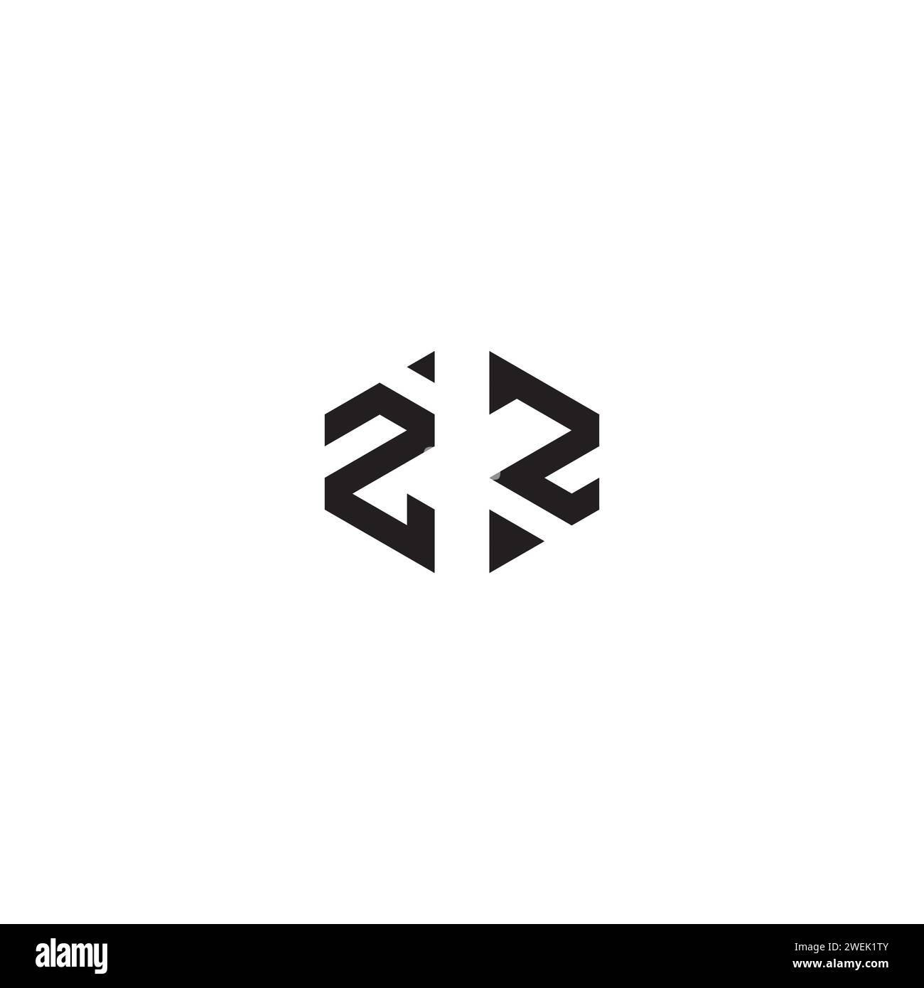 Concetto astratto ZZ in design professionale di alta qualità che consente di stampare bene su qualsiasi supporto di stampa Illustrazione Vettoriale