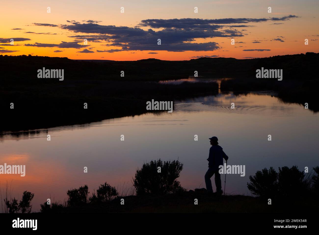 Lyle Lago Tramonto, colare unità dei laghi - Columbia Basin Area faunistica, Washington Foto Stock