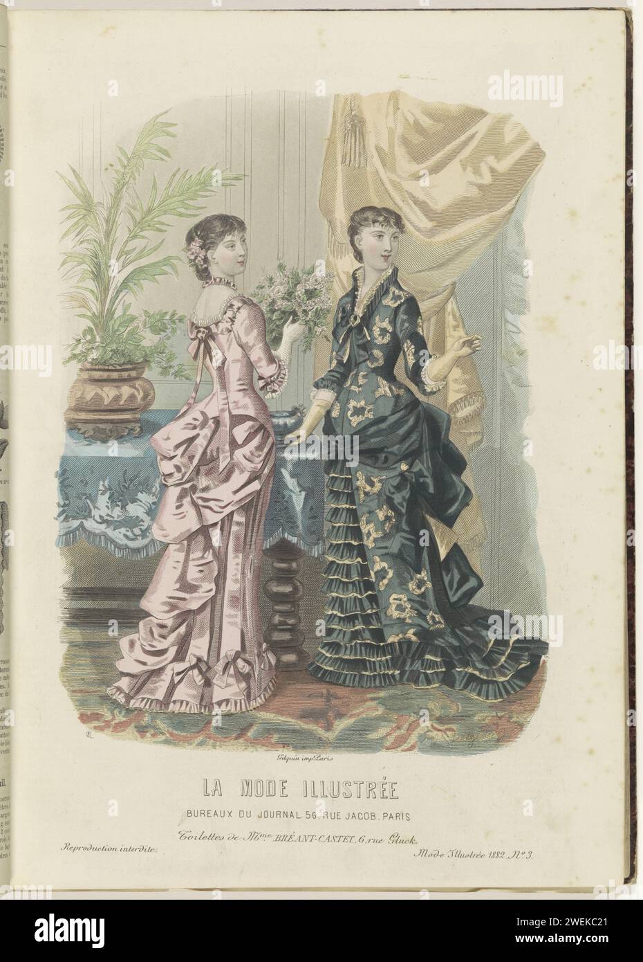 Illustrated Fashion, Family Journal, 1882, Firmin-Didot & Cie, 1882 magazine paper Engraving fashion plates Foto Stock