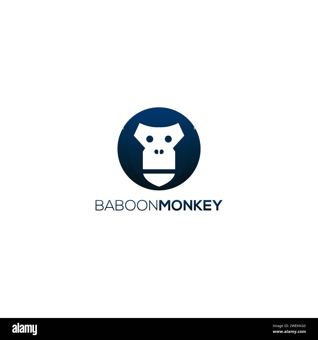Simbolo del logo Baboon Monkey. Logo Monkey Head Illustrazione Vettoriale
