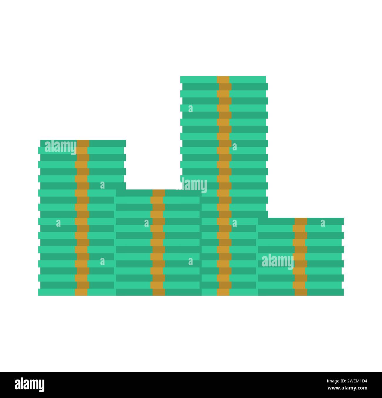 Pacchetti di denaro. Pila di dollari. Pile di soldi Illustrazione Vettoriale