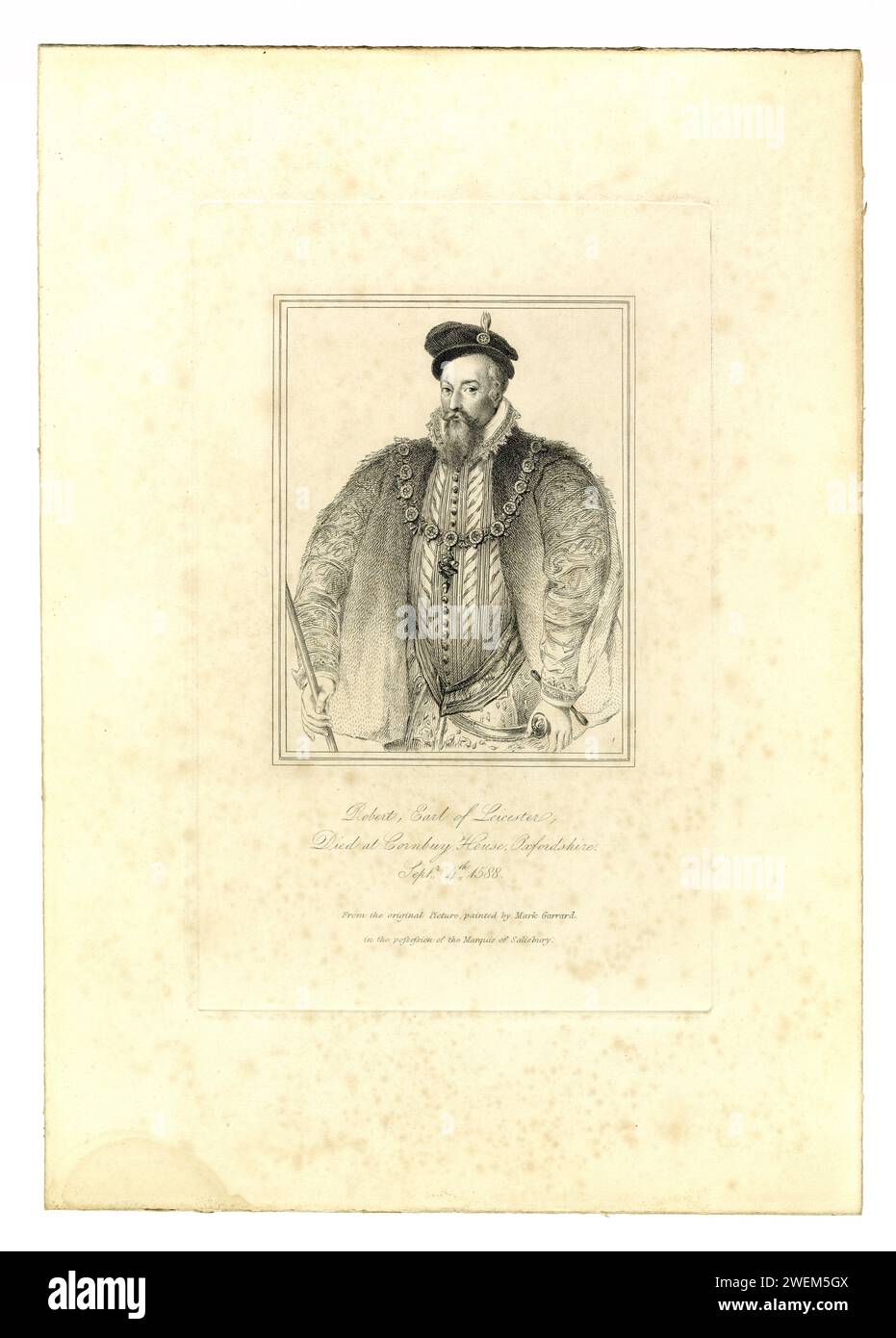 Ritratto di Robert Dudley, conte di Leicester (1532-88). Britannico, all'inizio del XIX secolo Foto Stock