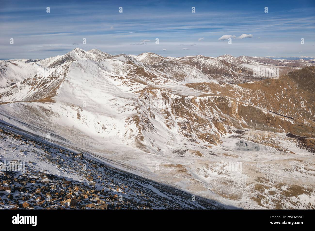 Paesaggio invernale nel Front Range, Colorado Foto Stock