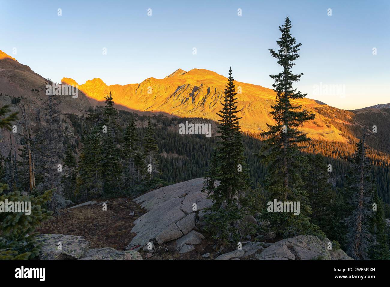 Monte Silverthorne al sole della sera, Colorado Foto Stock