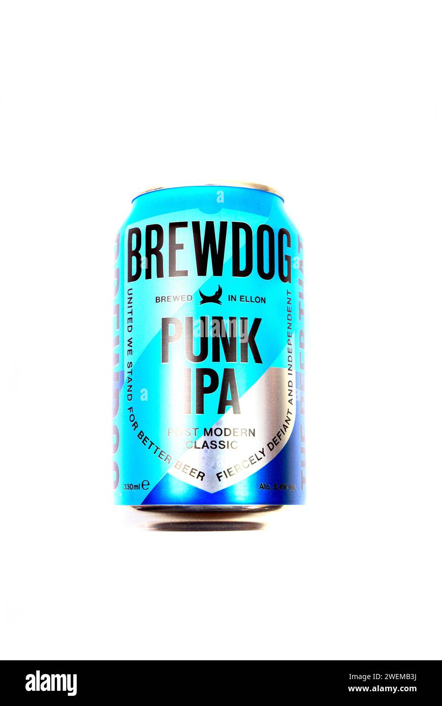 Lattina di birra IPA Brewdog Punk. Foto Stock