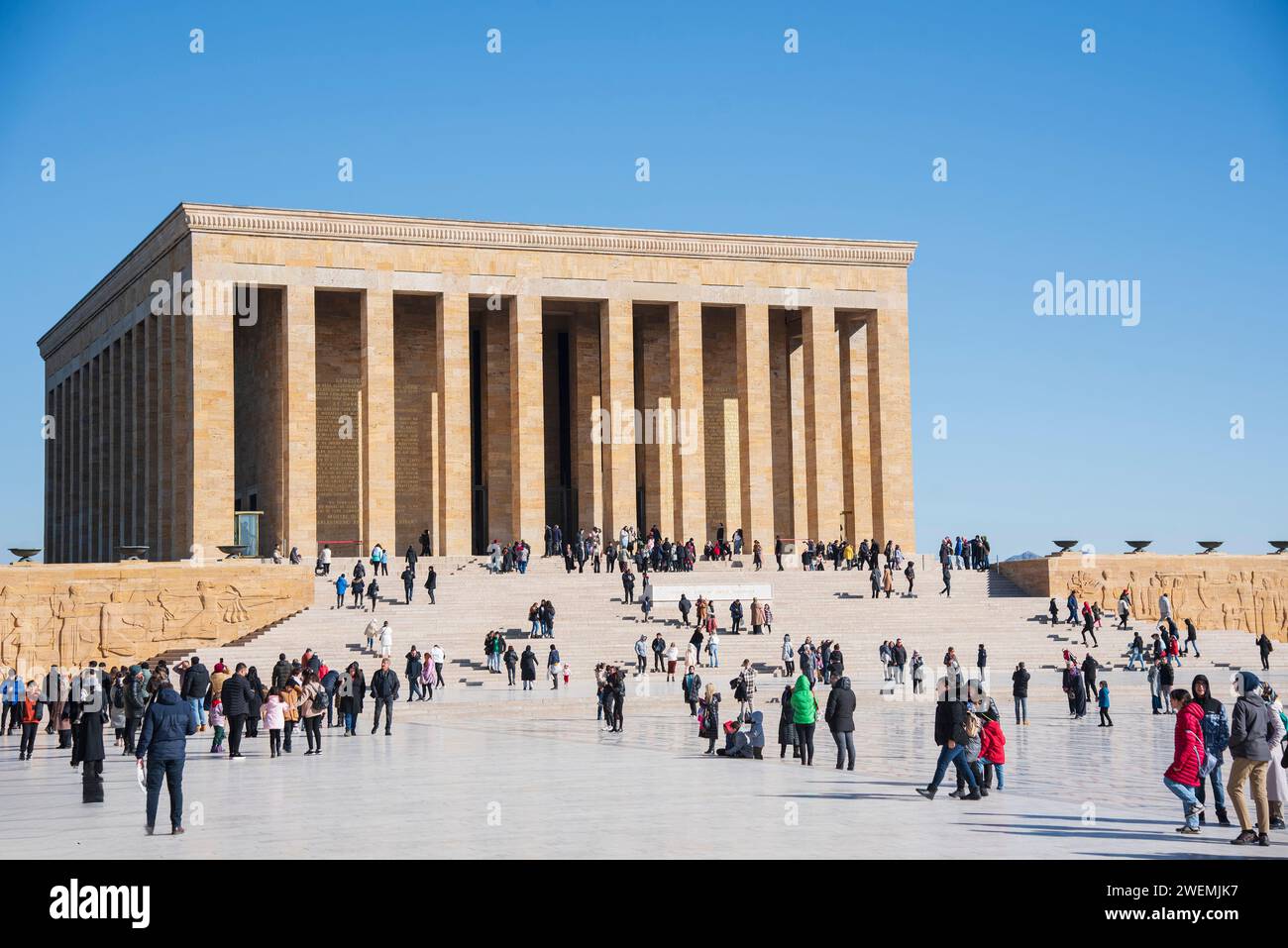 Mausoleo di Mustafa Kemal Ataturk ad Anitkabir. Ankara, Turchia - 23 gennaio 2024 Foto Stock