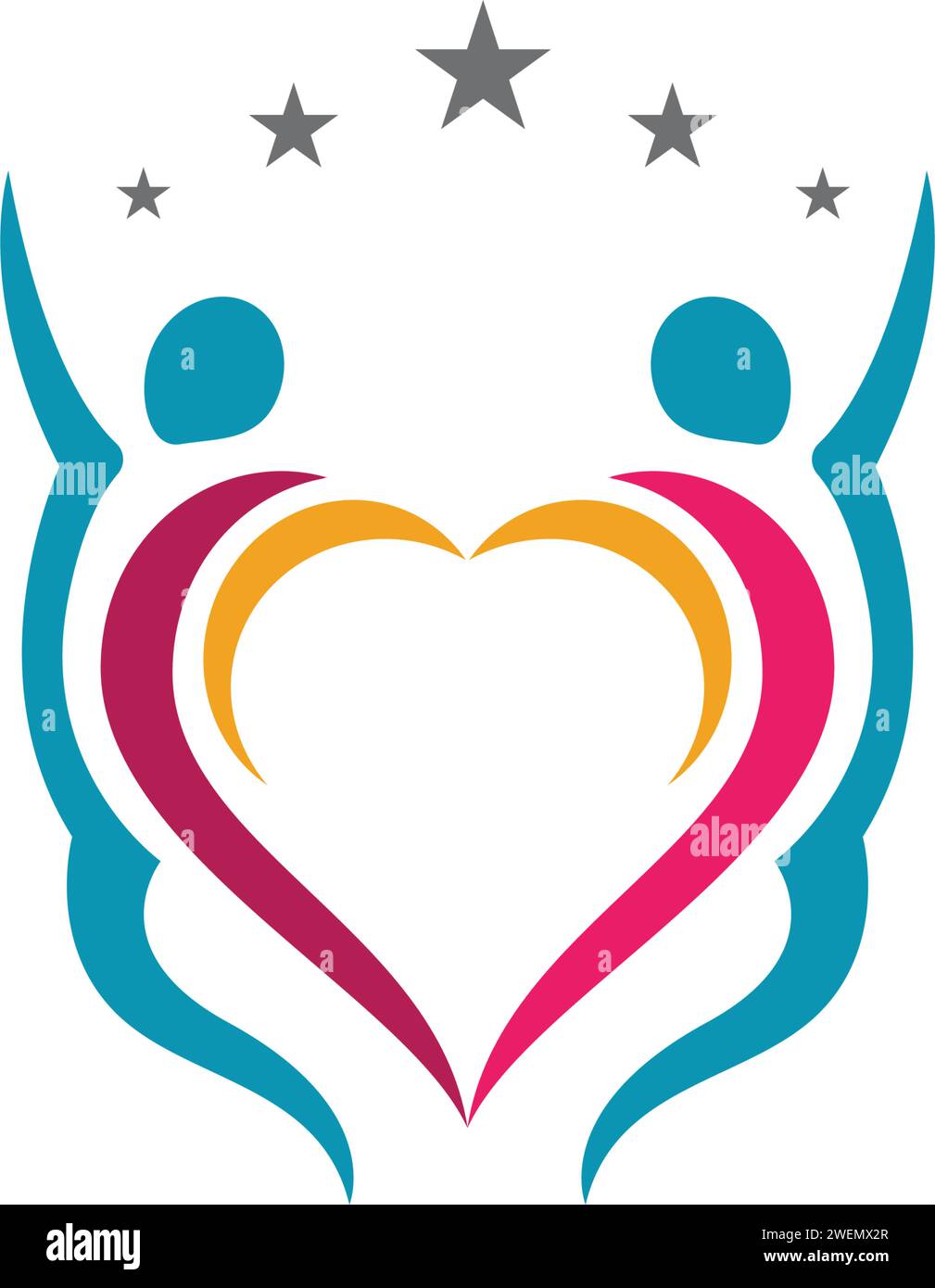 Comunità, rete e icona sociale modello di progettazione. Illustrazione Vettoriale