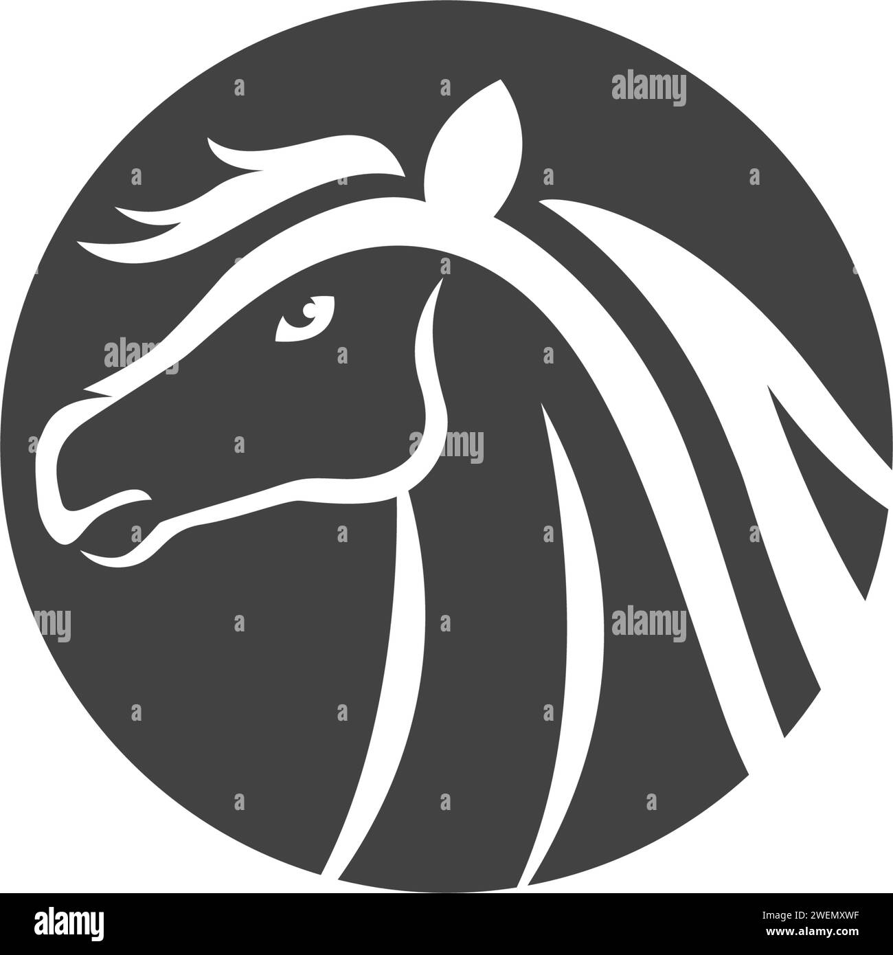 Cavallo modello Logo illustrazione vettoriale design Illustrazione Vettoriale