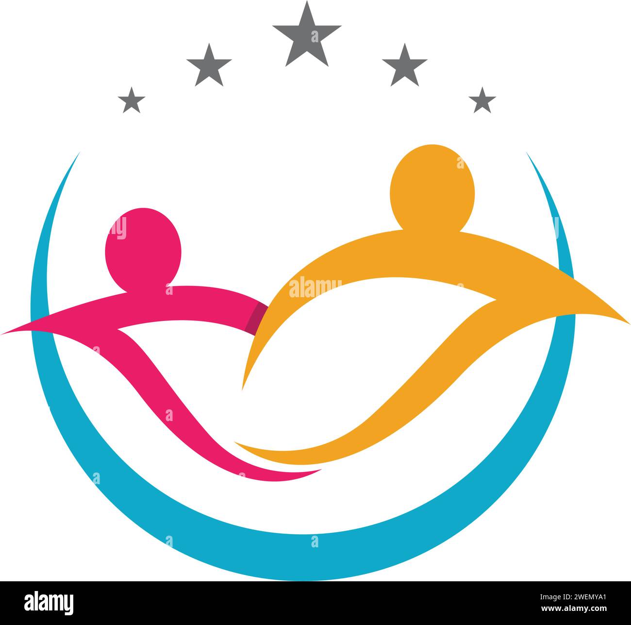 Comunità, rete e icona sociale modello di progettazione. Illustrazione Vettoriale