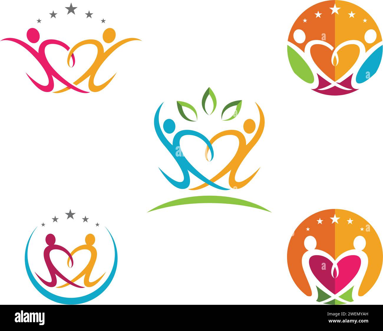 Comunità, rete e icona sociale modello di progettazione. Illustrazione Vettoriale