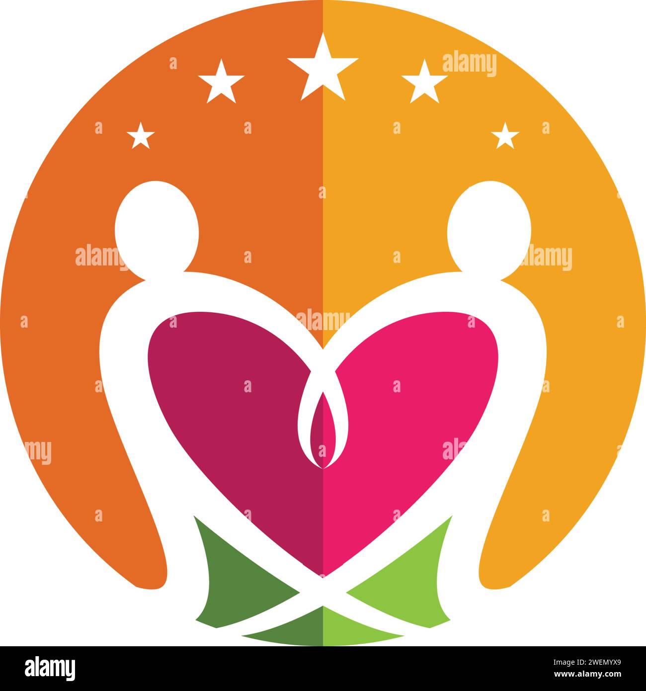 Comunità, rete e icona sociale modello di progettazione. Illustrazione Vettoriale