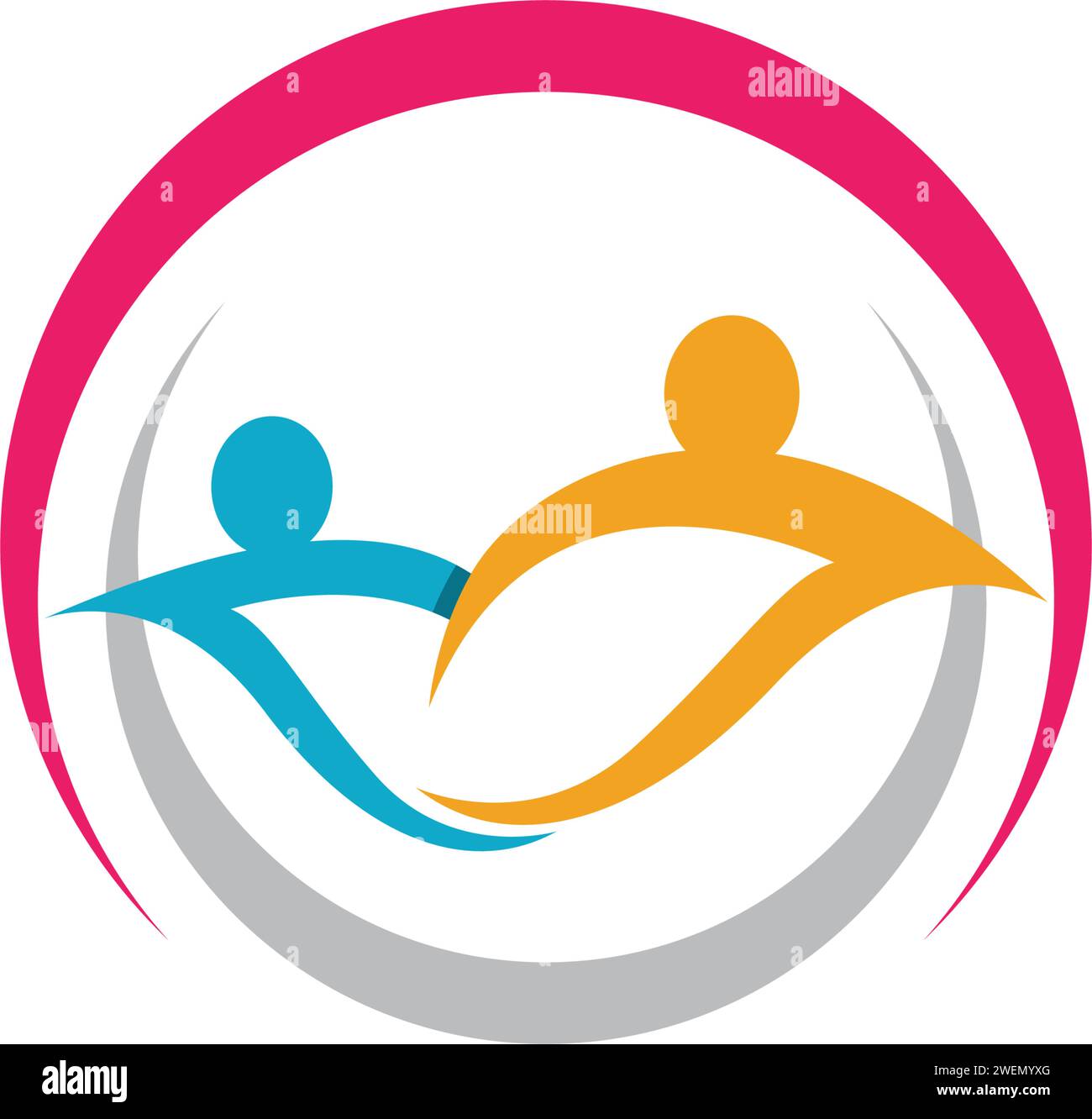 Comunità, rete e icona sociale modello di progettazione. Illustrazione Vettoriale