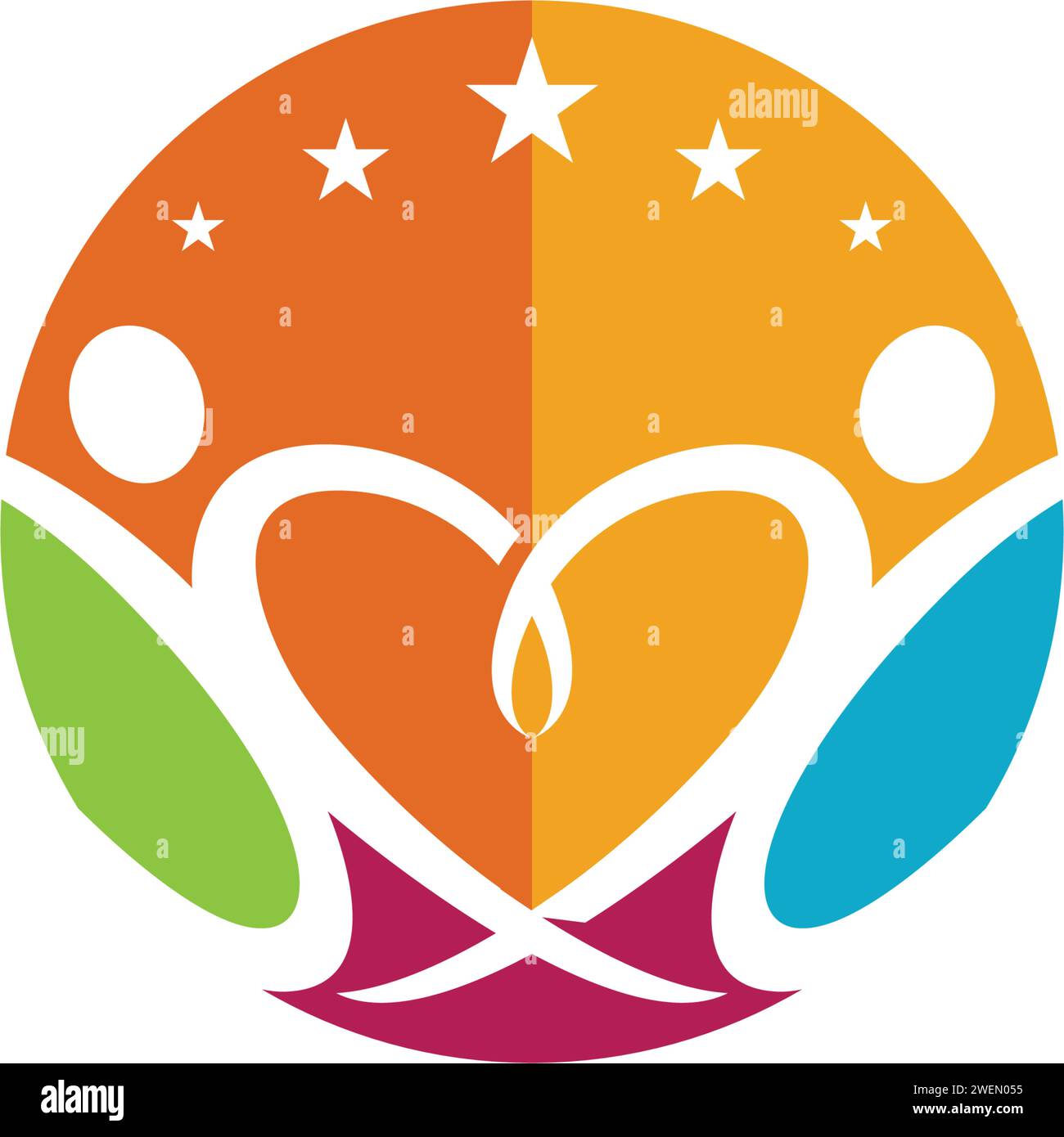 Comunità, rete e icona sociale modello di progettazione. Illustrazione Vettoriale